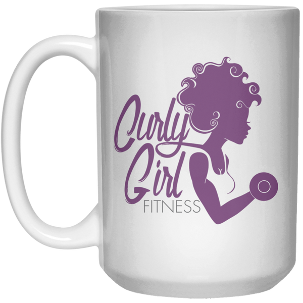 Fun and Fitness Ceramic Coffee Mug - 15oz Curly Girl Fitness - Curly Girl Fitness