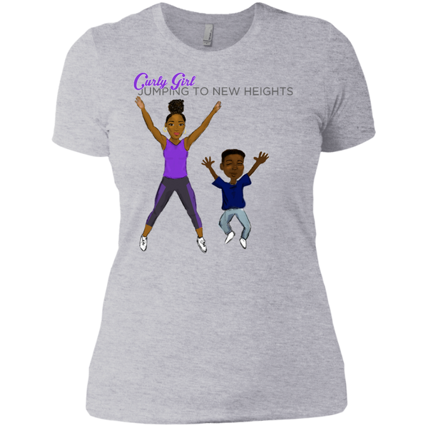 Jumping to New Heights Women's Gym T-Shirt - Curly Girl Fitness