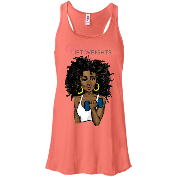 Lift Weights Women's Tank Top Flowy Racerback - Curly Girl Fitness