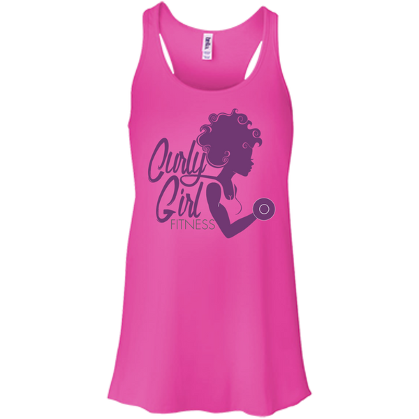 Lifting Weights Flowy Womens Racerback Tank - Curly Girl Fitness