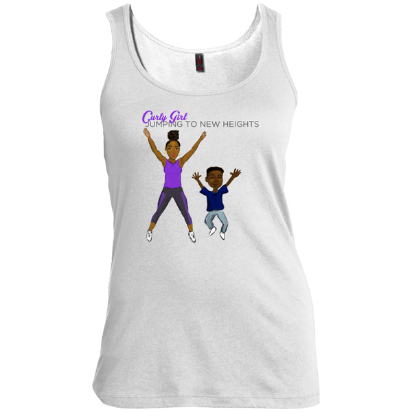 Jumping to New Heights Women's Gym Tank Top - Curly Girl Fitness
