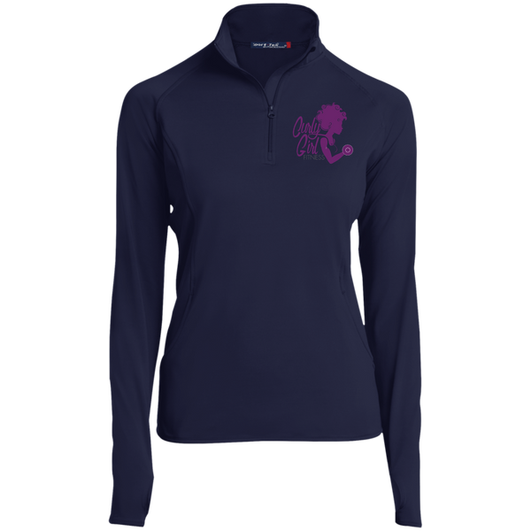 Womens 1/2 Zip Womens Performance Pullover Shirt - Curly Girl Fitness