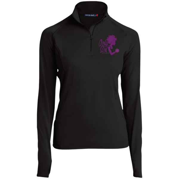 Womens 1/2 Zip Womens Performance Pullover Shirt - Curly Girl Fitness