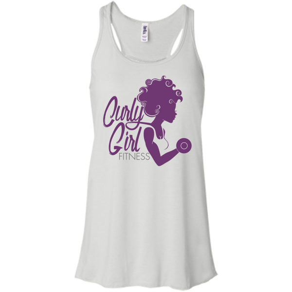 Lifting Weights Flowy Womens Racerback Tank - Curly Girl Fitness
